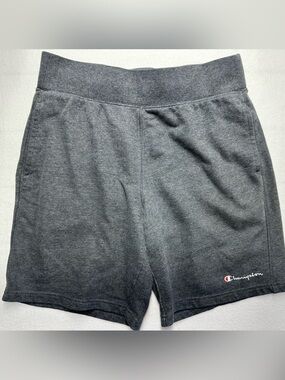 Champion Men's Medium Dark Gray Heavyweight Athletic Shorts Embroidered Logo